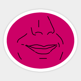 Funny Smiling Man Outline Sticker